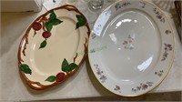 Two platters, Franciscan oval 14 inch apple