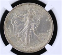 1916-D AU Walking Liberty Silver Half Dollar *KEY