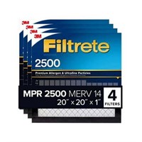 3M 2500 Series Filtrete 1 Filter  20x20x1  4PACK