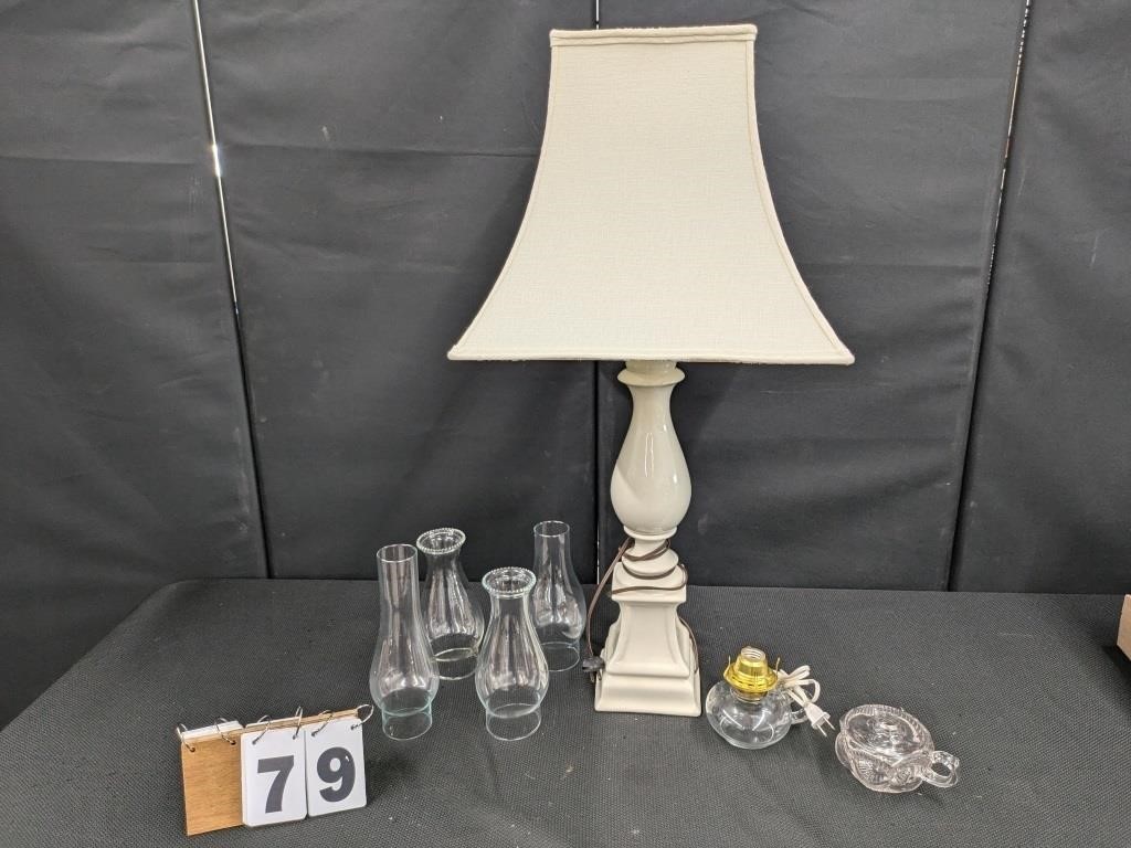 Table Lamp, Glass Globes, Bases, etc.