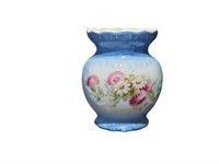 E.P.Co. Mina Blue and White Ceramic Vase with Flor