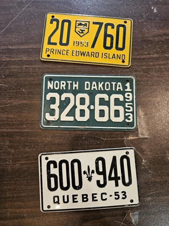 1953 BICYCLE LICENSE PLATES