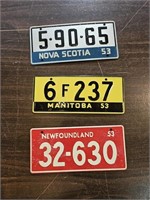 1953 BICYCLE LICENSE PLATES