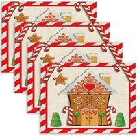 $19  Set of 4 Gingerbread House Placemats  18X12
