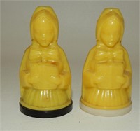 Yellow Hard Plastic Miniature Christmas Carolers