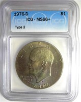 1976-D T2 Ike ICG MS66+ LISTS $350