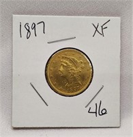 1897 $5 Gold XF