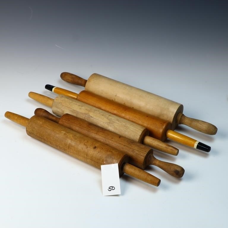 Five primitive rolling pins