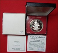 1973 Bahamas $10 Silver Commemorative
