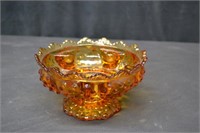 Fenton Amber Glass Hobnail 6" Candle Holder