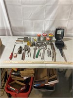 Assorted hand tools and hardware