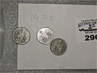 1973 CDN 0.50cent coins