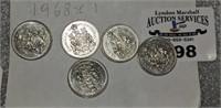 1968/1969 0.50cent CDN coins