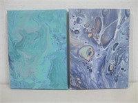 Two 6"x 8"Painted Canvas Decor