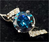 $8655 14K  Natural Blue Diamond Treated 1.48Ct + 0