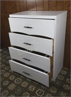 White Laminate Chest of Drawers Dresser