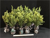 Artificial Small Green Trees/Fabric Bases
