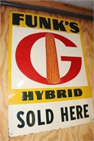 Funk's Hybrid Sold Here embossed Metal Sign 5 of