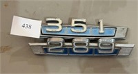 351 and 289 car badges