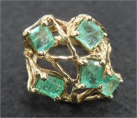 14K Yellow Gold and Emerald Ring, Estate Find