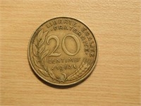 Pièce 20 cents euros 1963 France  Bronze-aluminium