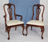 Set Of Eight Mahogany Queen Ann Chairs 8X