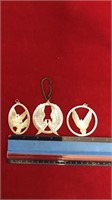 3 Wallace Sterling peace on earth dove Ornament