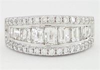 $ 11,480 2.10 Ct Diamond Baguette Round Band Ring