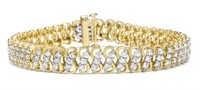 10k Gold 4.00ct Diamond S Link Tennis Bracelet