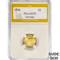 1998 $5 1/10oz. American Gold Eagle PGA MS70