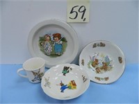 Campbell's Pottery Dish, Clown Design Cup and