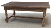 SPANISH CARVED DINING TABLE, 71"L