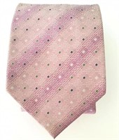Classic Adolfo Gold 100% Silk Pink Necktie