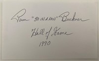 Bowling HOF 1990 Pam Buckner signed note