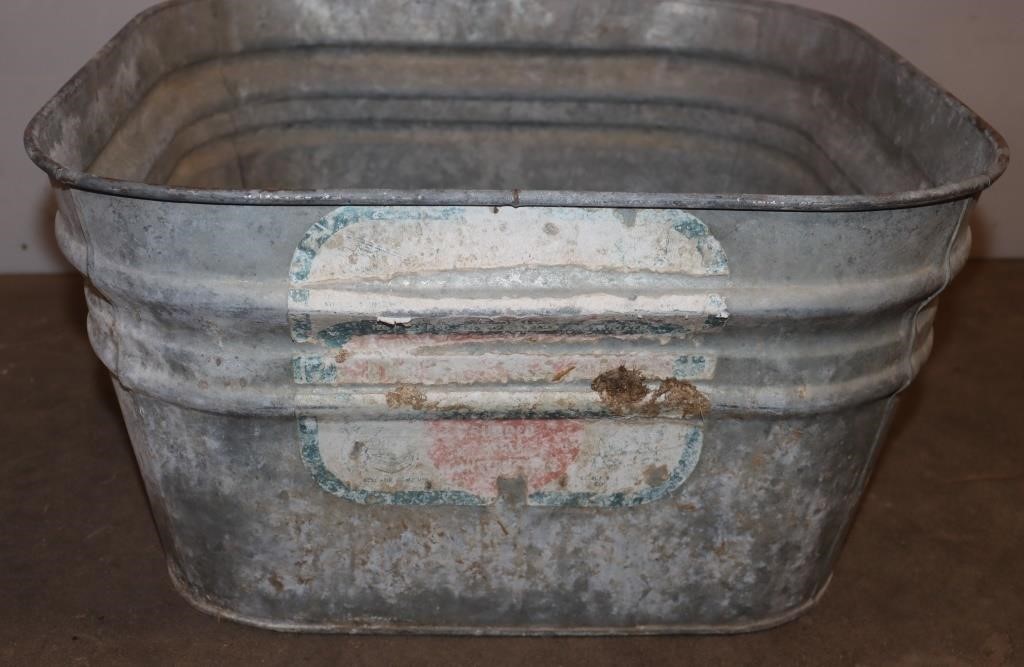 Square Galvanized Wash Tub 20"x20"x11.5"