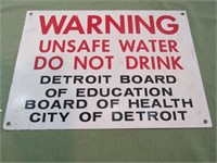 Detroit Unsafe Water Sign