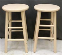 2 Wood Painted Counter Stools