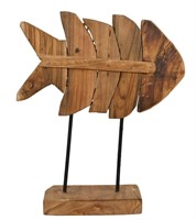 Medium Teak Fish on Stand