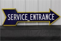 Service Entrance Arrow Sign DS Porcelain 42"