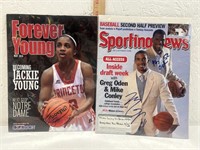 Signed sports magazines lot of 2. Preston