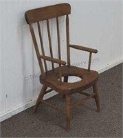 Antique Child's Wood Potty Chair