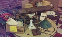 Huge lot of old lamps and lamp parts