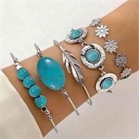 5 Pcs Set Of Delicate Bracelet With Daisy Design e