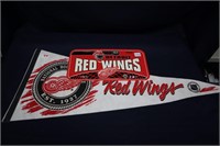 Red Wings banner and plate .