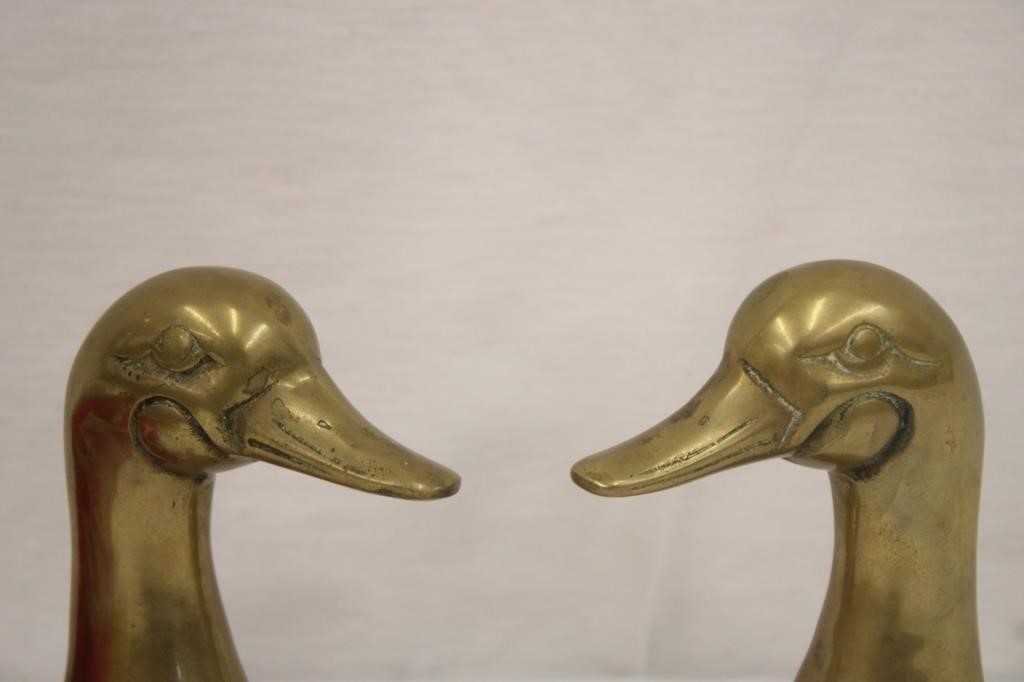 Pair of 6.25" Brass Duck Head Bookends