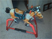 Vintage rocking horse missing 1 round hook eye