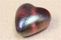 Signed Art Glass Iridescent Paperweight