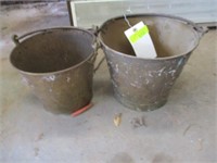 2 brass buckets