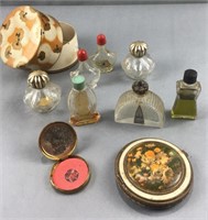 Glass perfume & make up containers include