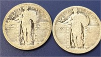 (2) Standing Liberty Quarters, Smooth Date